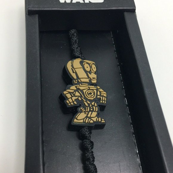Star Wars C-3PO Bracelet Adjustable Bioworld Disney Lucas Films Black Cord New - Picture 12 of 12